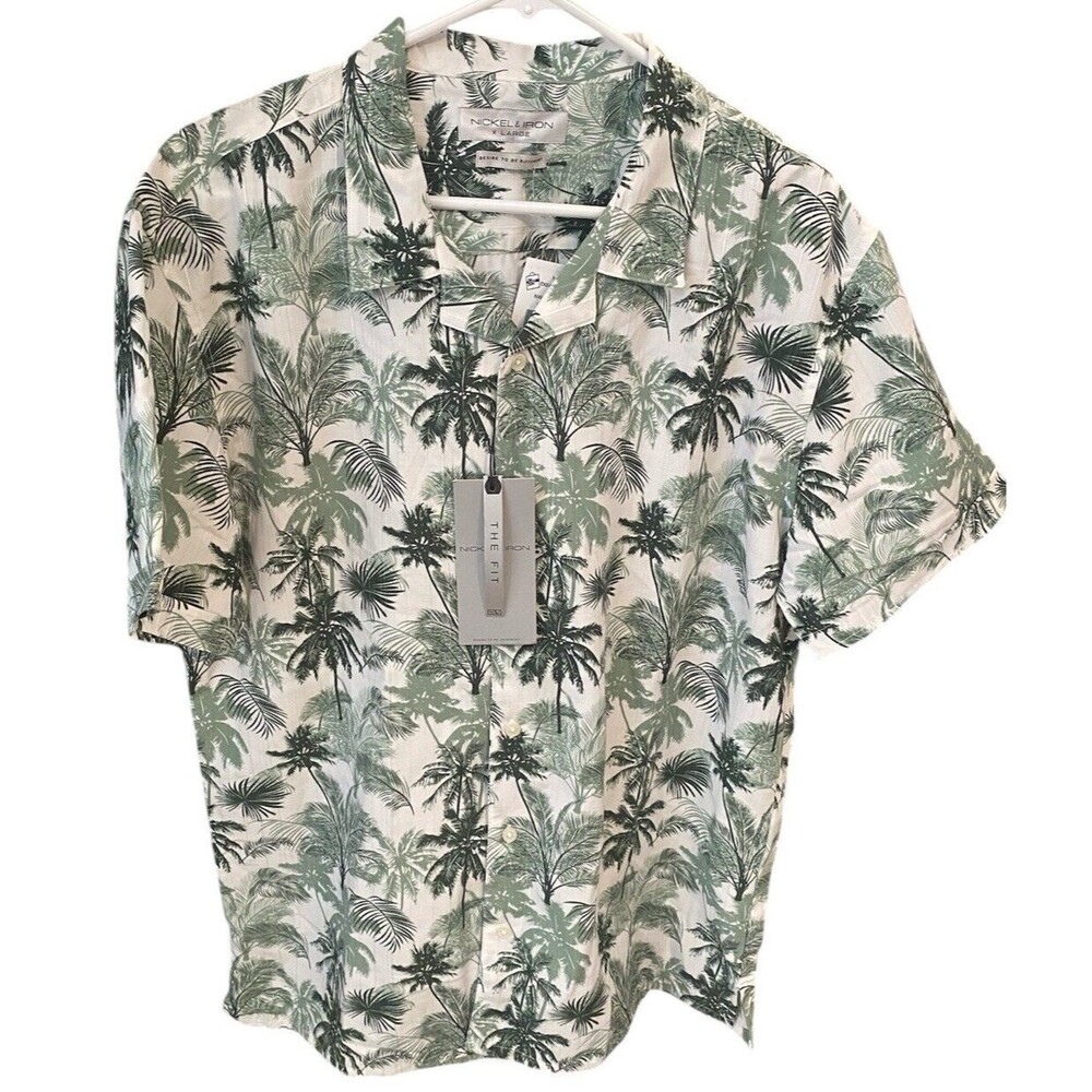 Nickel and Iron Mens Short Sleeve Hawaiian Shirt XLarge Slim Fit New With Tag